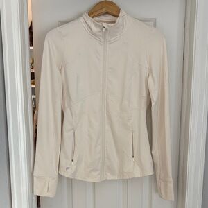 Fabletics Cream Full-Zip Utility Jacket